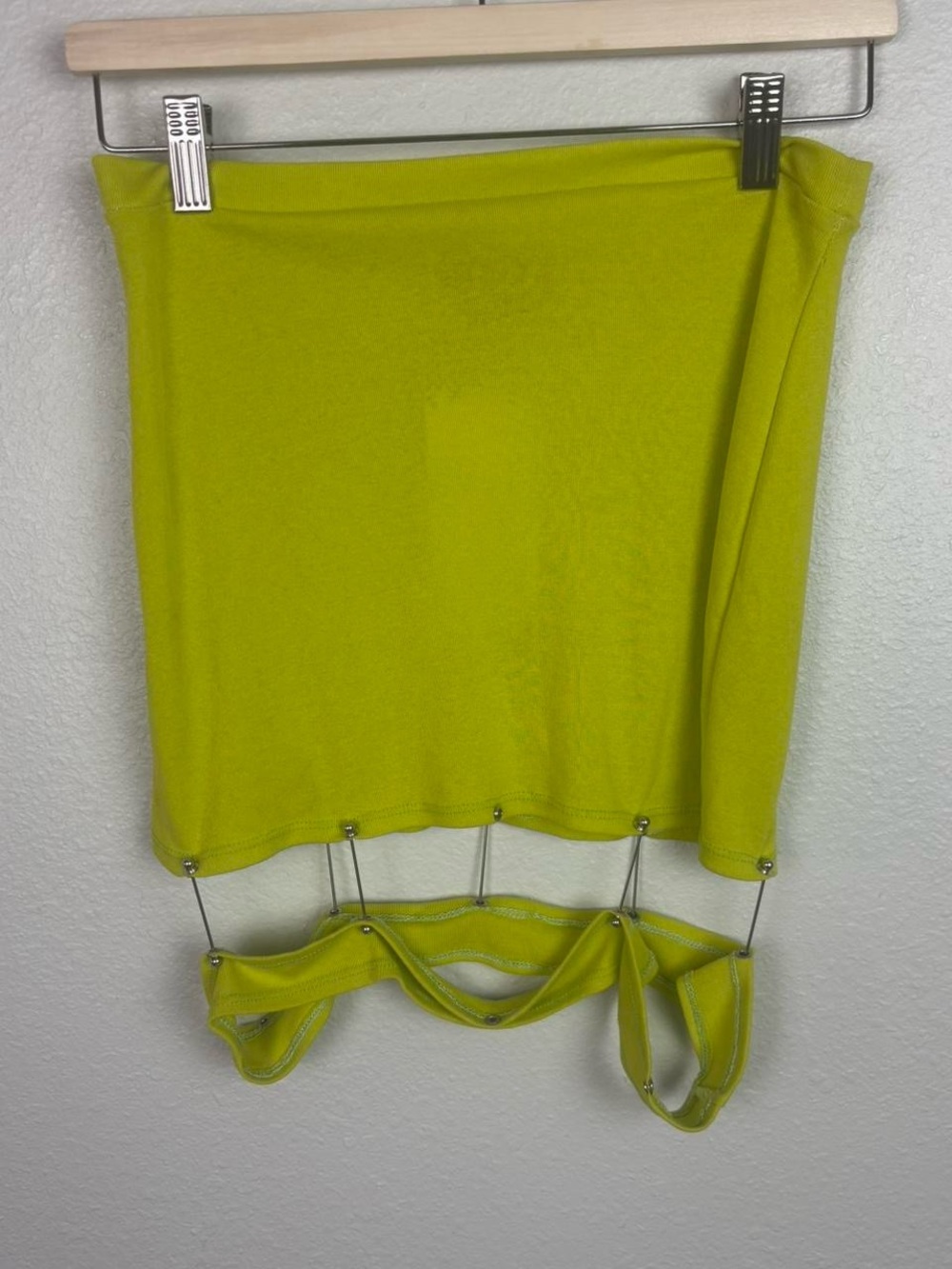 Lime Green Tube Top with Pin Details